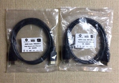 HDMI  Cable 3ft. High Speed With Ethernet Cable Lot Of 2 By DCables 