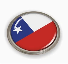 BestLicensePlateFrames Flag of Chile | 3D Domed CAR Emblem Badge Sticker Round