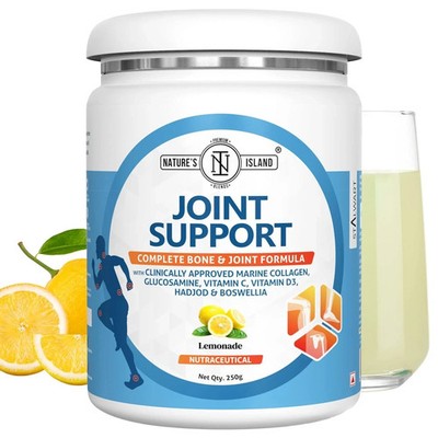Nature's Island Joint Support Supplement with Marine Collagen, 250g (Lemon)