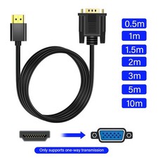 Image of HDMI To VGA Cable Full HD 1080P Cable 1M 2M 5M 10M Long Lead Gold Plated Cable