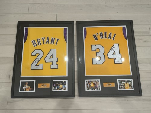SHAQUILLE O'NEAL SHAQ UND KOBE BRYANT Lakers Trikots gerahmt MIT COAS