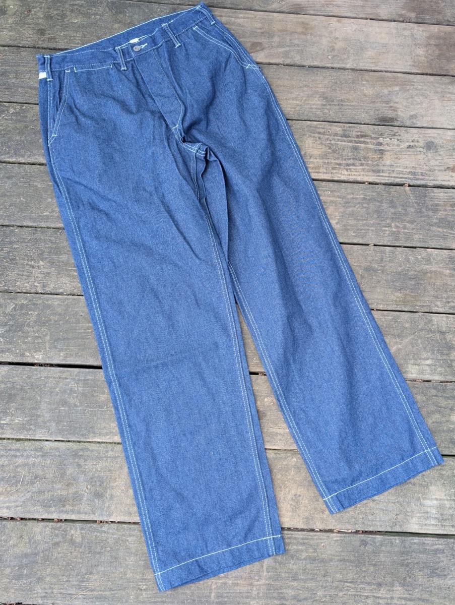REPRO US ARMY WW2 M1940 DENIM WORK TROUSERS FATIGUE PANTS SIZE 32