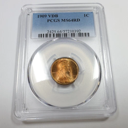 1909 P VDB PCGS MS64 RD Red - Lincoln Wheat Penny Cent 1c US Coin #56851A