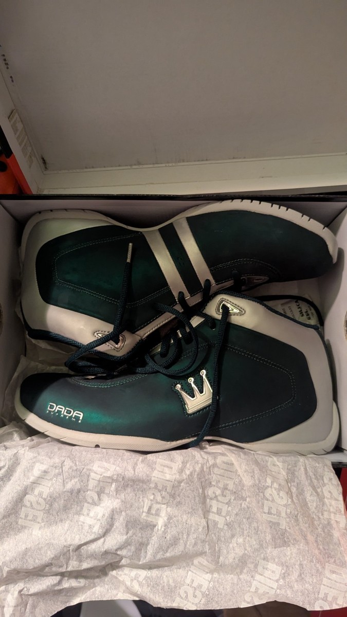 Nearly New Dada Supreme Vintage Mens Basketball Shoes Green Silver