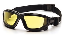 Safety Goggle Dual Pane Anti Fog Amber Lens Black Frame Pyramex I Force
