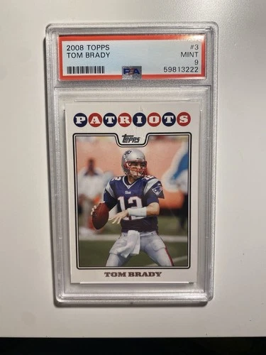 2008 Topps Tom Brady #3 New England Patriots Base Set PSA 9 Football Card