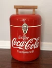 Vintage Coca Cola Mini Barrel Collectible Can Cooler 16”x9” Portable Ice Chest