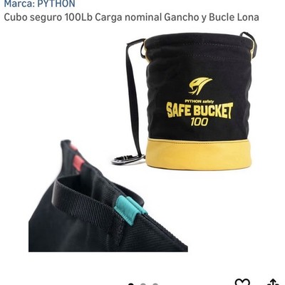 Python Safety BKT-100HLC Safe Bucket, 100lb Max Load, Black/Yellow