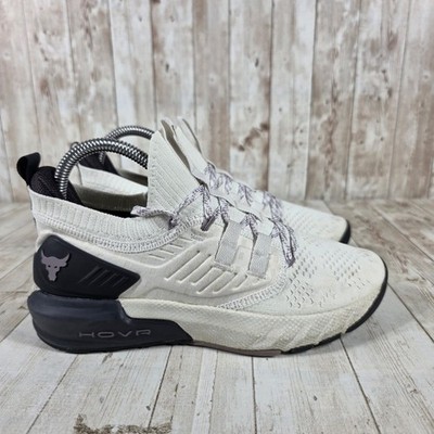 Under Armour Project Rock 4 Mens Training Shoes White Black 3023005-105 Size 7