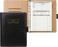 Client Record Book, Hair Stylist Client Profile Book-Binder and Client Record Ca