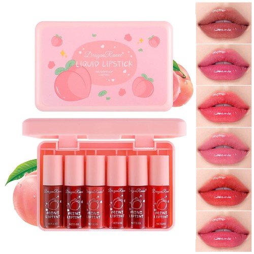 Sulily 6 Colors Lip Tint Stain Korean Lip Gloss,Mini Liquid Lipstick Moisturi...