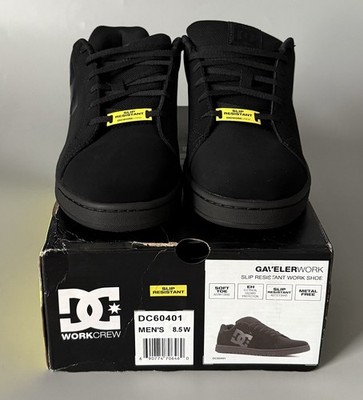 DC Work Crew Gaveler Soft Toe Slip Resist Shoes Black   New Open Box   Men 8.5 W