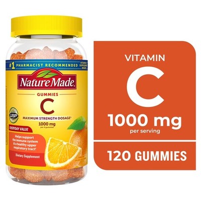  Gummies Maximum Strength Dosage Vitamin C 1000mg per Serving, 120 Count
