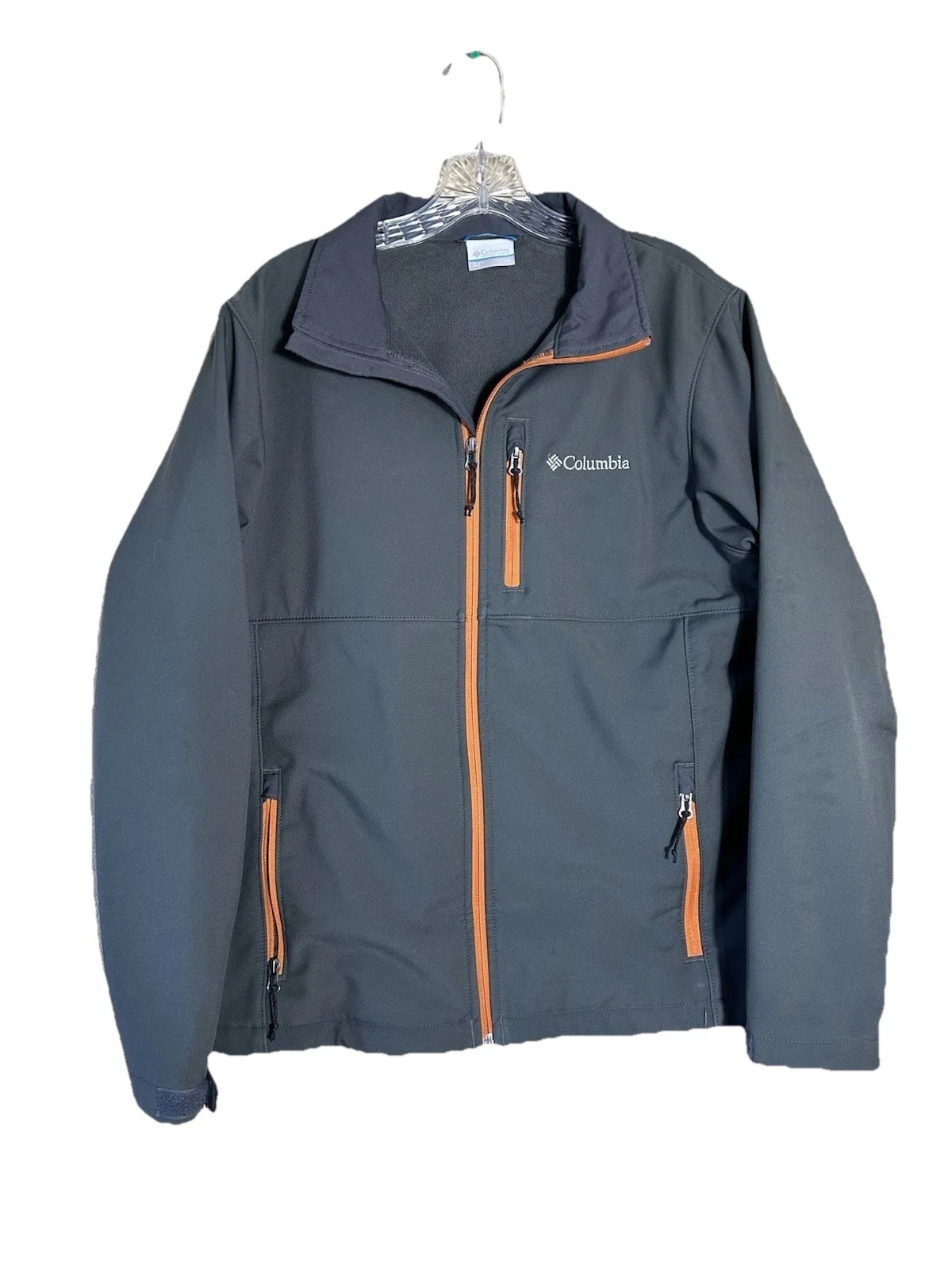 Columbia Men's Full Zip Softshell Jacket Windproof, Water-Resistant, Charcoal M
