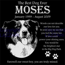 Personalized Australian Shepherd Aussie Pet Memorial 12x12 Granite Grave Marker