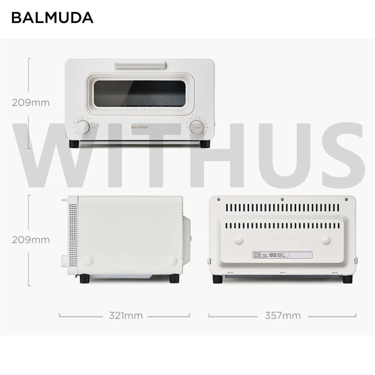 BALMUDA Steam The Toaster K11B Mini Oven Fedex AC 220V / 60Hz Only