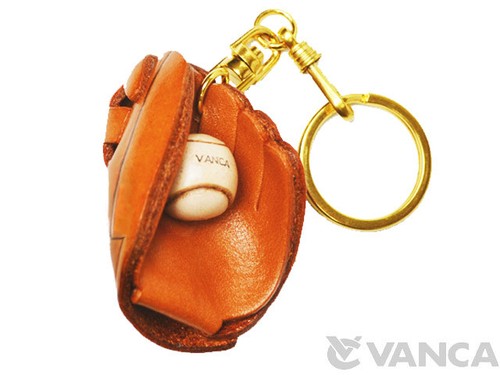 Baseball Glove Handmade 3D Leather(L)Key chain ring *VANCA* Made in Japan 56117 - Picture 1 of 12