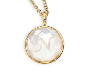 mother of pearl initial necklace