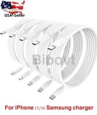 20W Type C to C Cable Fast Charging USB-C Cord 3/6FT for iPhone15/16 Samsung lot