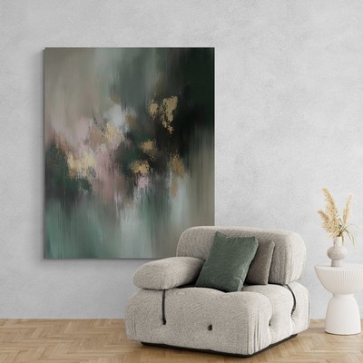 Weiches Grün & Gold Abstrakte Kunst Modern Zeitgenössisches Design für alle Wohnräume