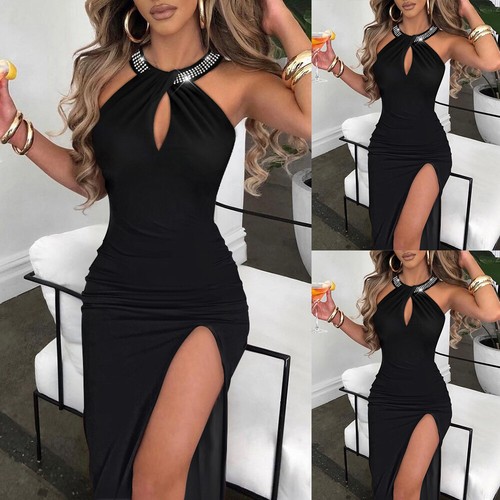 Women's Sexy Halter Neck Evening Party Dress Elegant Dress Ball Gown Clubwear