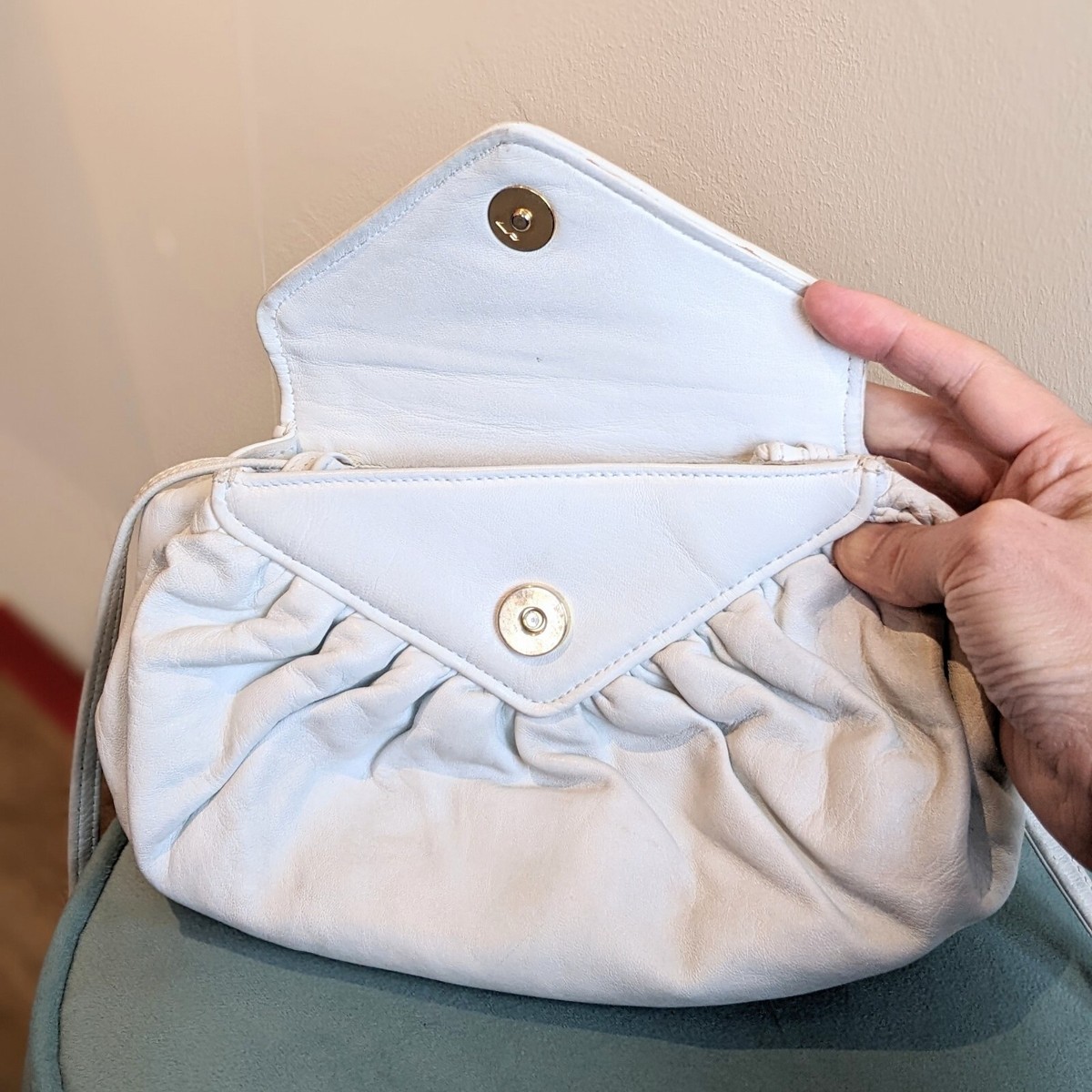 donna elissa レザー ハンドバッグ DONNA ELISSA Shoulder Bag Leather/Exotic Leather White/Brown