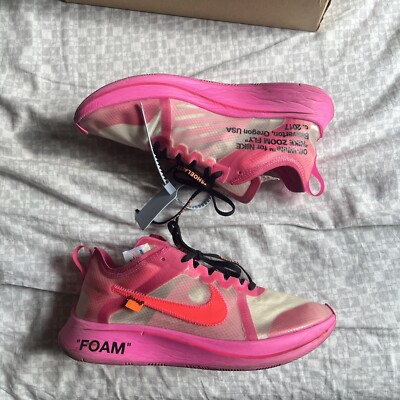 Size 9 - Nike Zoom Fly SP x OFF-WHITE Tulip Pink 2018  display picture 1