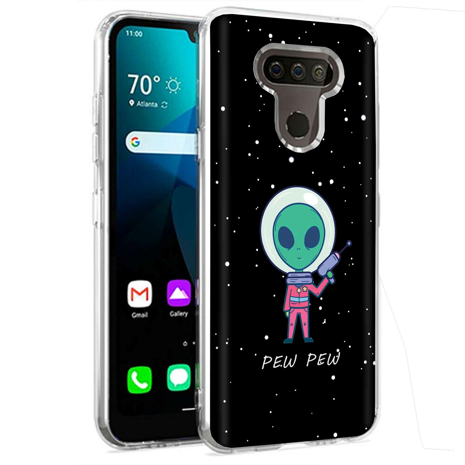 Phone Case for LG Harmony 4,Premier Pro Plus,K41, Pew Pew Alien Print
