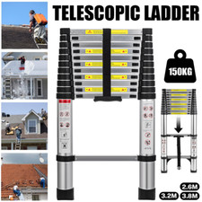 Telescopic Ladder 2.6M/3.2M/3.8M Large Multi-Purpose Aluminium Folding Ladders