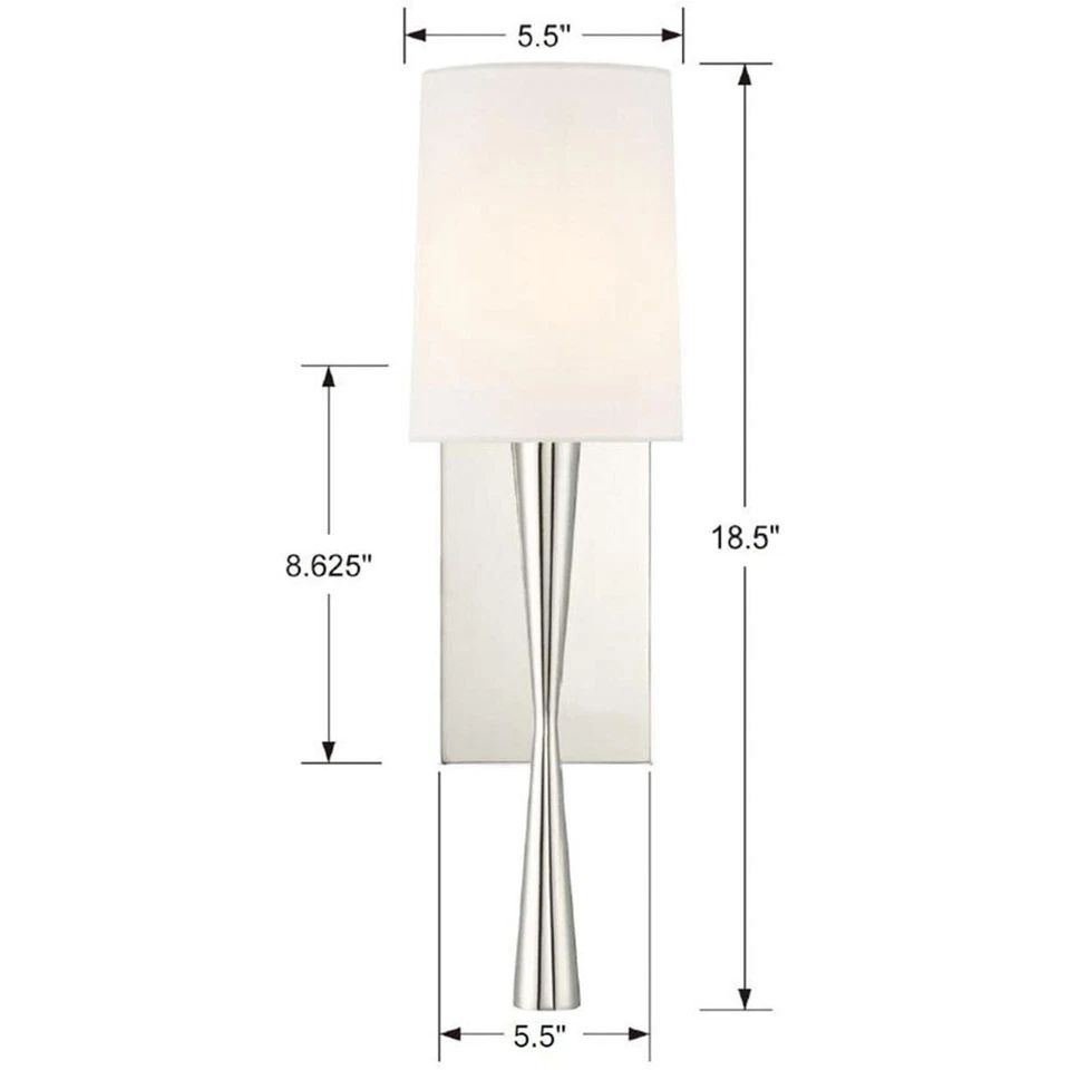 Aplique Crystorama Trenton 1 níquel pulido claro Foto 2 de 4