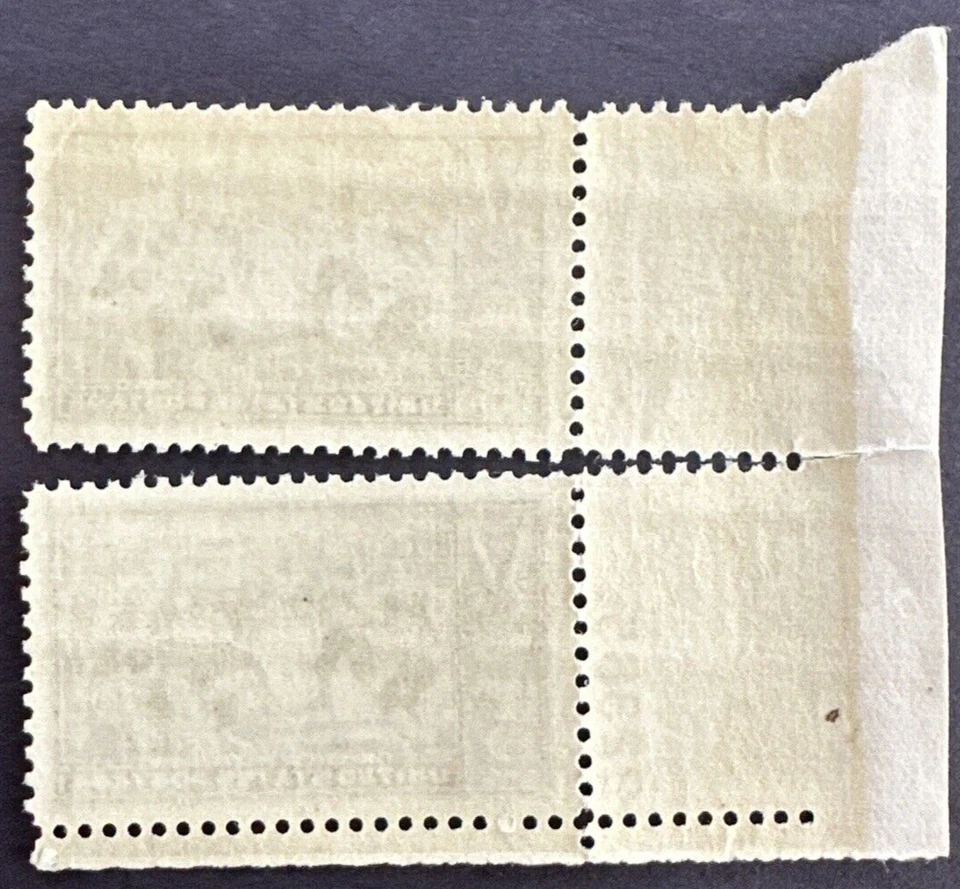 US 1939 Sc# 855 Lot of 2 w/Plate # MNH OG BASEBALL CENTENNIAL Sand Lot Game - Image 2 of 2