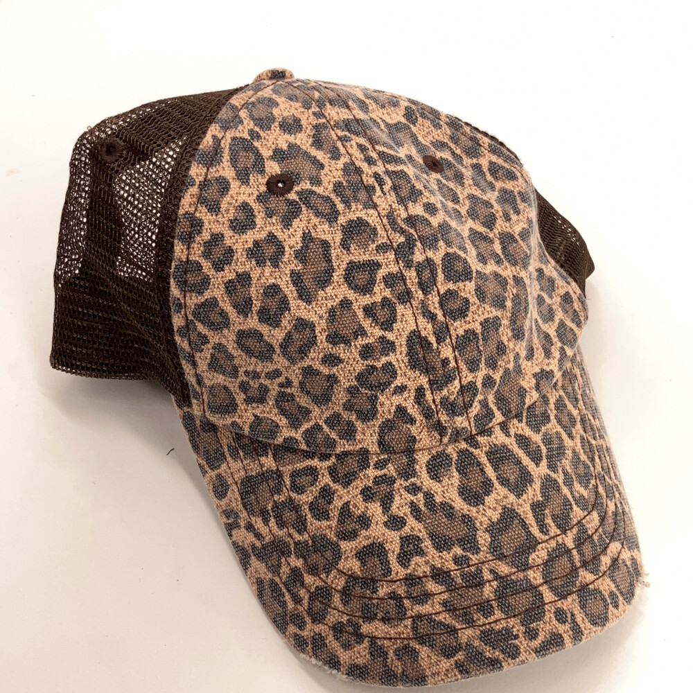 Leopard Print Snapback Mesh Baseball Cap - image 2