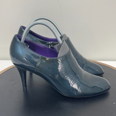 Sergio Rossi Patent Leather High Heel Ankle Boots Made in Italy