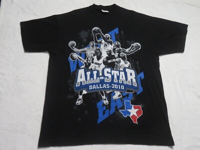 Kobe Bryant vs Lebron Jame NBA 2010 All Star Game Dallas Vintage Shirt Size 3XL