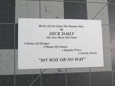 vtg Tattoo business card - Dick Daily Works of Art D