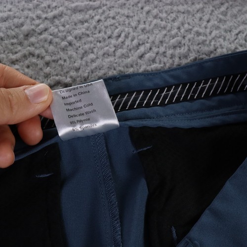Primo Pants Mens 30 Regular Blue Performance Chino Golf Tapered Travel Casual - Picture 10 of 14