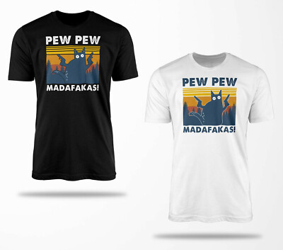 PEW PEW MADAFAKAS D0027 S-5XL Cat Katze Haustier Geschenk Meme Fun Nerd 
