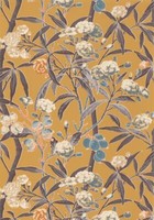 Casadeco Tapete Vliestapete Cuba CBBA84332320 Gelb Taupe Blau Floral