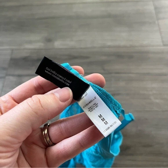 Cosabella Women Teal Bralette Unlined Made in Italy Hook Eye Closure Size Medium - Image 4 of 4