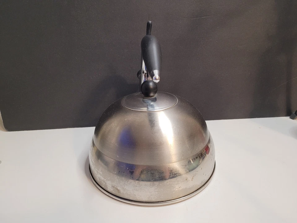 Hervidor de agua vintage MMI Kamenstein Corp acero inoxidable silbido colmena MCM Foto 4 de 4