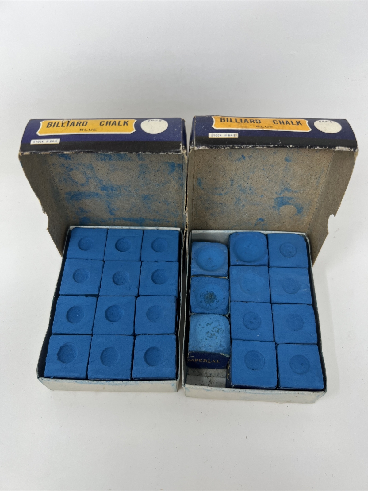 VINTAGE 1 Dozen+ (12+1 cubes) Blue Pool Cue Billiards Chalk Imperial