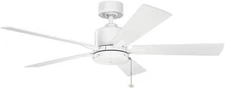 Kichler Lucian II 330242MWH Matte White Ceiling Fan 52" 5 Blade