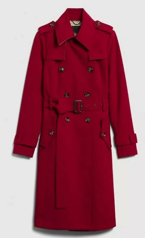 Red trench coat best sale cheap