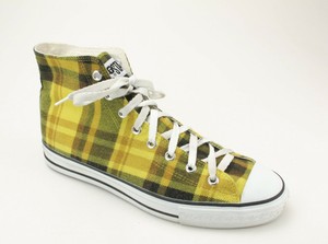 yellow plaid sneakers