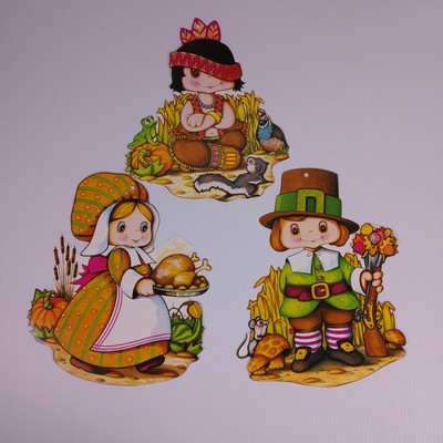 Vintage Beistle Thanksgiving Decorations 70s Paper Die Cut