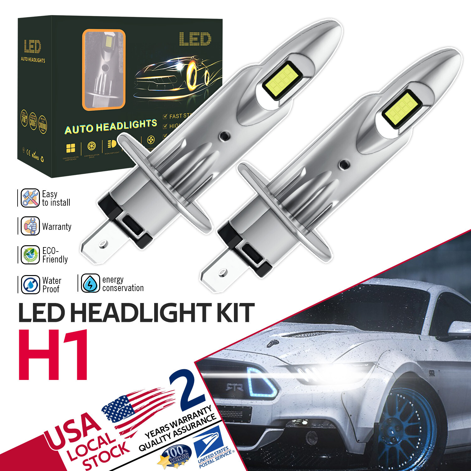 2X H1 LED Headlight Bulb Kit High Low Beam 20000lm For Volkswagen Beetle 99-2005