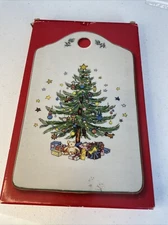 NIKKO Cutting Cheese Board/Snack Plate Christmas 9" x 5-3/4" Ceramic Japan