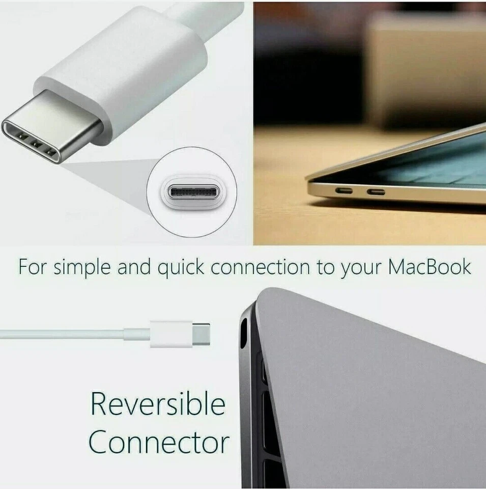 87W Power Adapter Charger For Apple Macbook Pro 15" 13" A1706 A1707 A1708 USB-C - Image 4 of 4