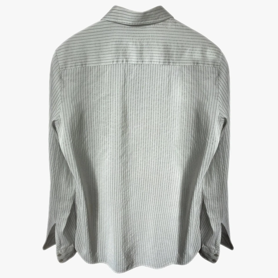 ALEXANDER McQUEEN Men Silk Shirt Size S Mens Green Shirt 34 Men Striped Shirt S - Image 4 of 4