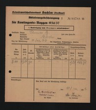 COLDITZ, Rechnung 1936, C. Schindler Getreidewortschafts-Verband Sachsen